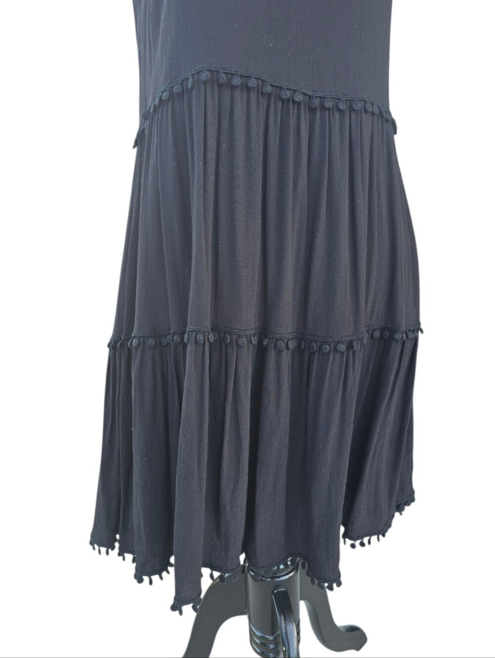 For Love And Lemons Black Tiered Mini Dress Size XS - Picture 4 of 8